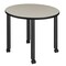 Regency Kee Mobile Tables, 30 W, 30 L, 29 H, Wood, Metal Top, Maple TBMC30RNDPLBK - alternate 1